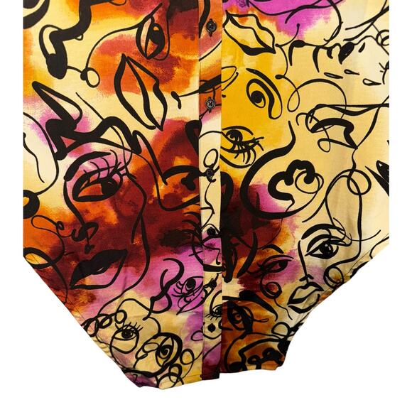 Live 4 Truth Artsy Swimsuit Cover Up Women's 2X Button Up Ties Art to Wear - Picture 4 of 8